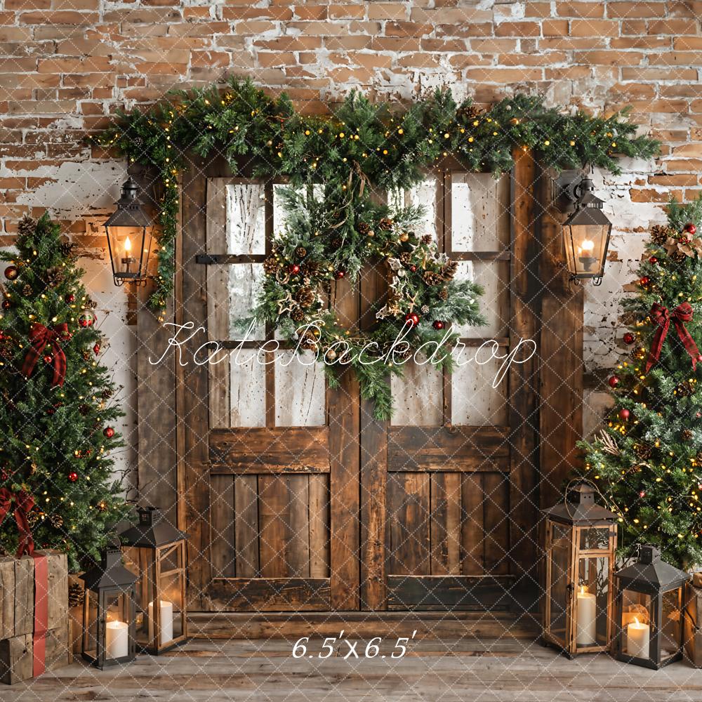 Kate Christmas Tree Rustic Wood Door Backdrop Designed by Emetselch - Image 3