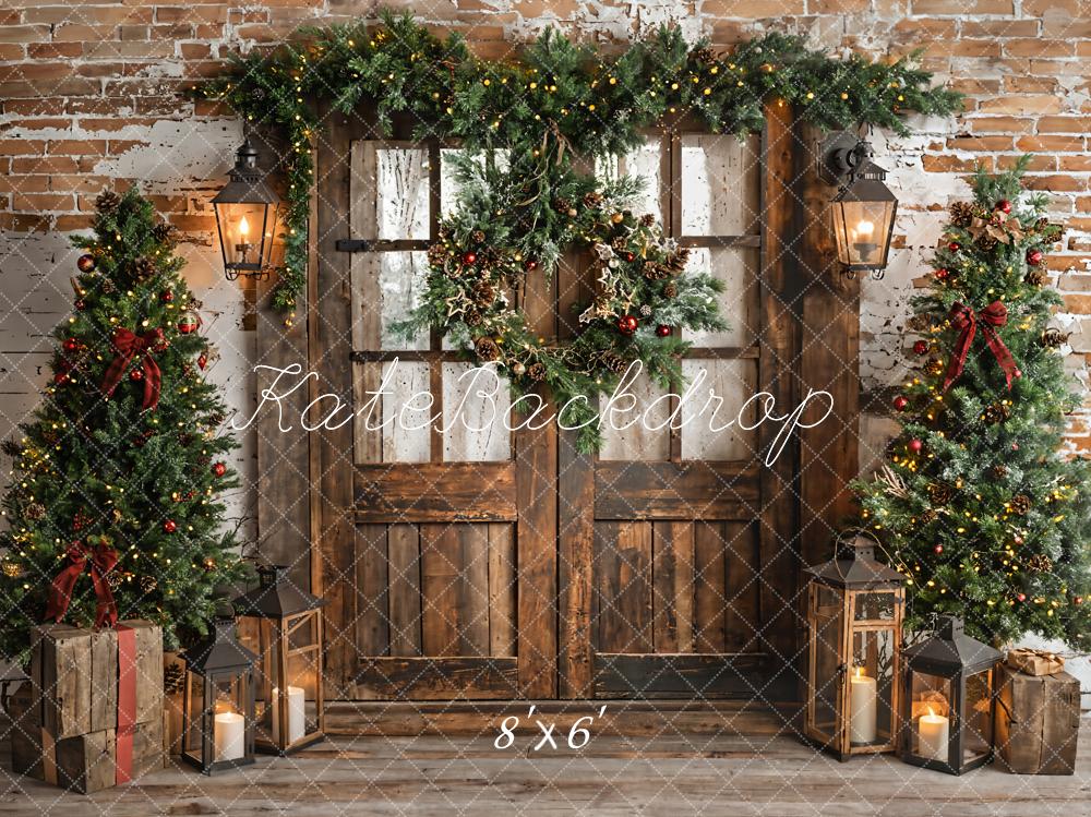 Kate Christmas Tree Rustic Wood Door Backdrop Designed by Emetselch - Image 4