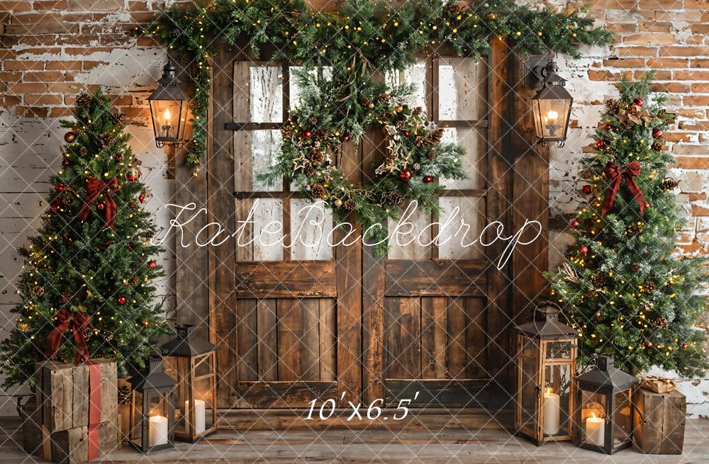 Kate Christmas Tree Rustic Wood Door Backdrop Designed by Emetselch - Image 5