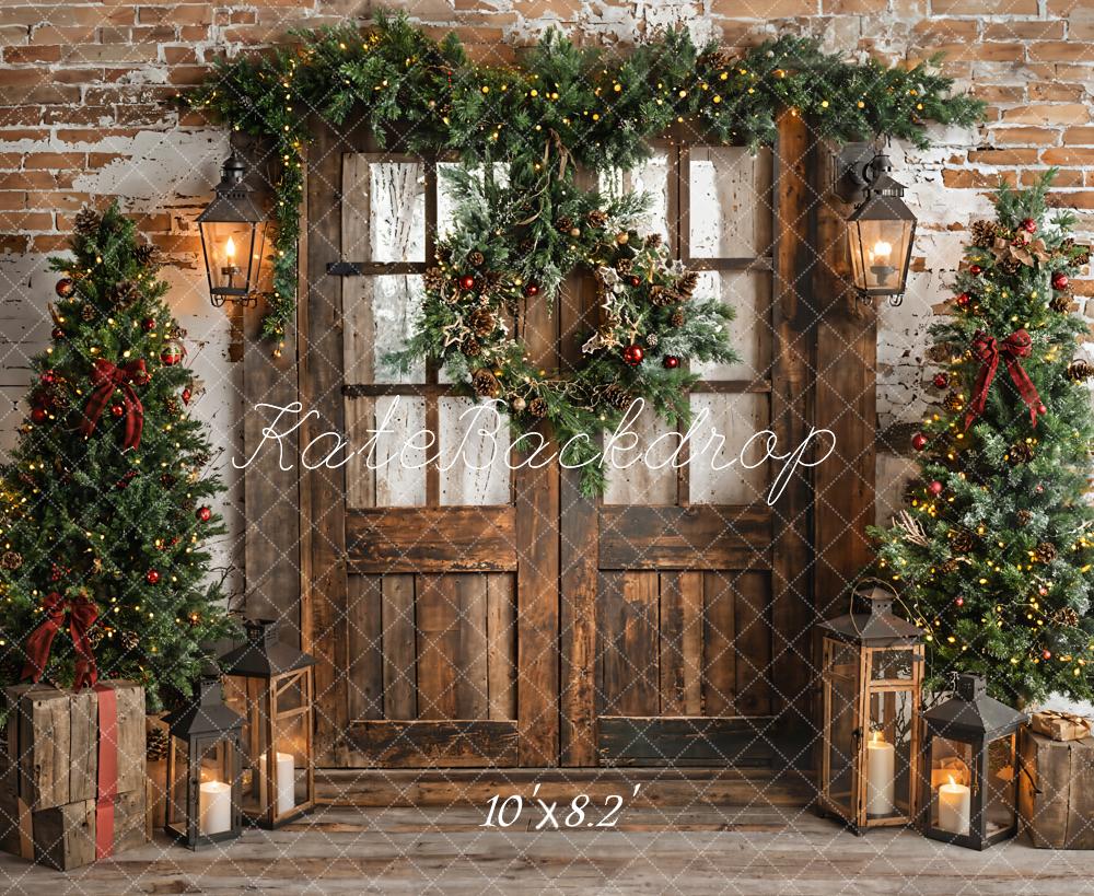 Kate Christmas Tree Rustic Wood Door Backdrop Designed by Emetselch - Image 6