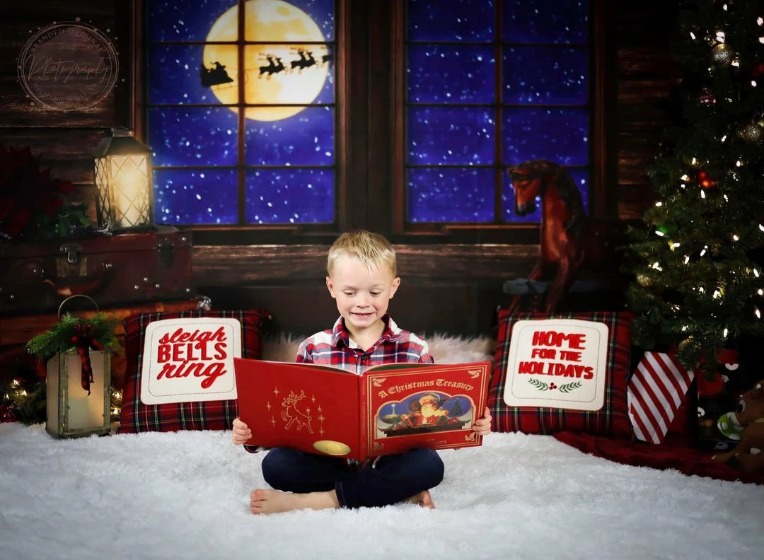 Kate Christmas Tree Santa Window Backdrop for Photography Designed by Lisa Granden - Image 5
