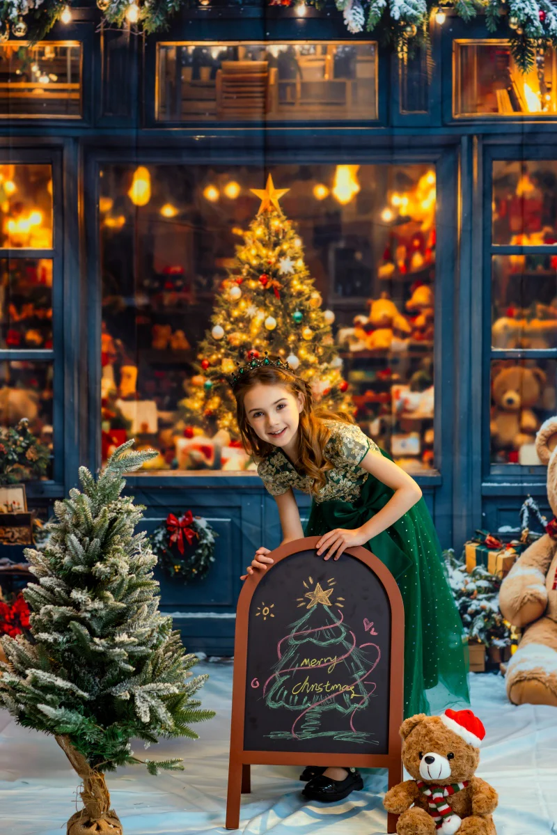 Kate Christmas Tree Shop Teddy Bear Window Room Set - Image 3