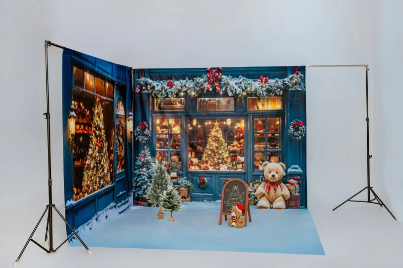 Kate Christmas Tree Shop Teddy Bear Window Room Set - Image 4