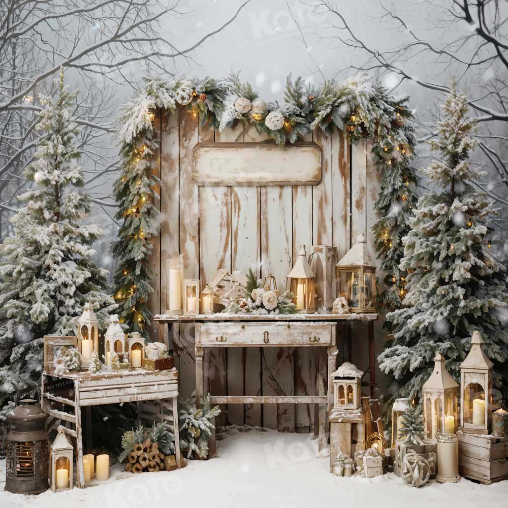 Kate Christmas Tree Snow Candles Backdrop Designed by Emetselch - Image 4
