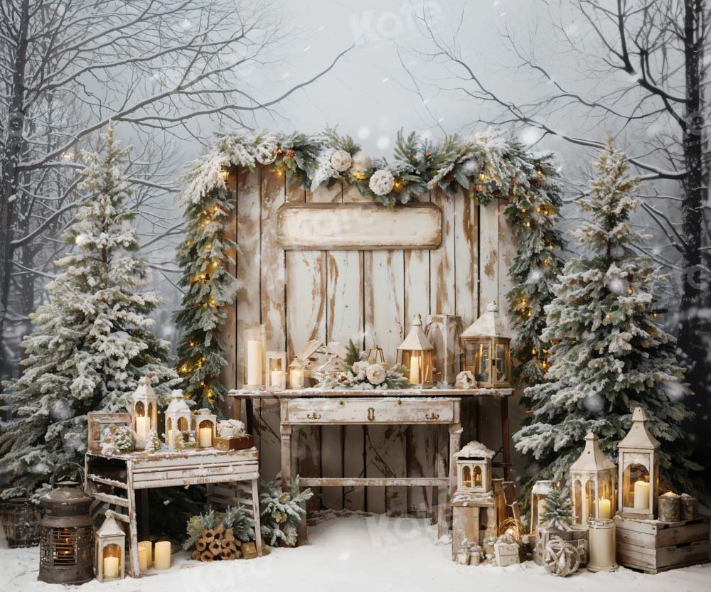 Kate Christmas Tree Snow Candles Backdrop Designed by Emetselch - Image 5