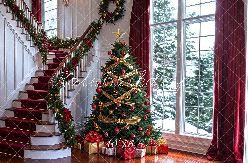 Kate Christmas Tree Staircase Presents Backdrop Designed by Mini MakeBelieve - Image 4