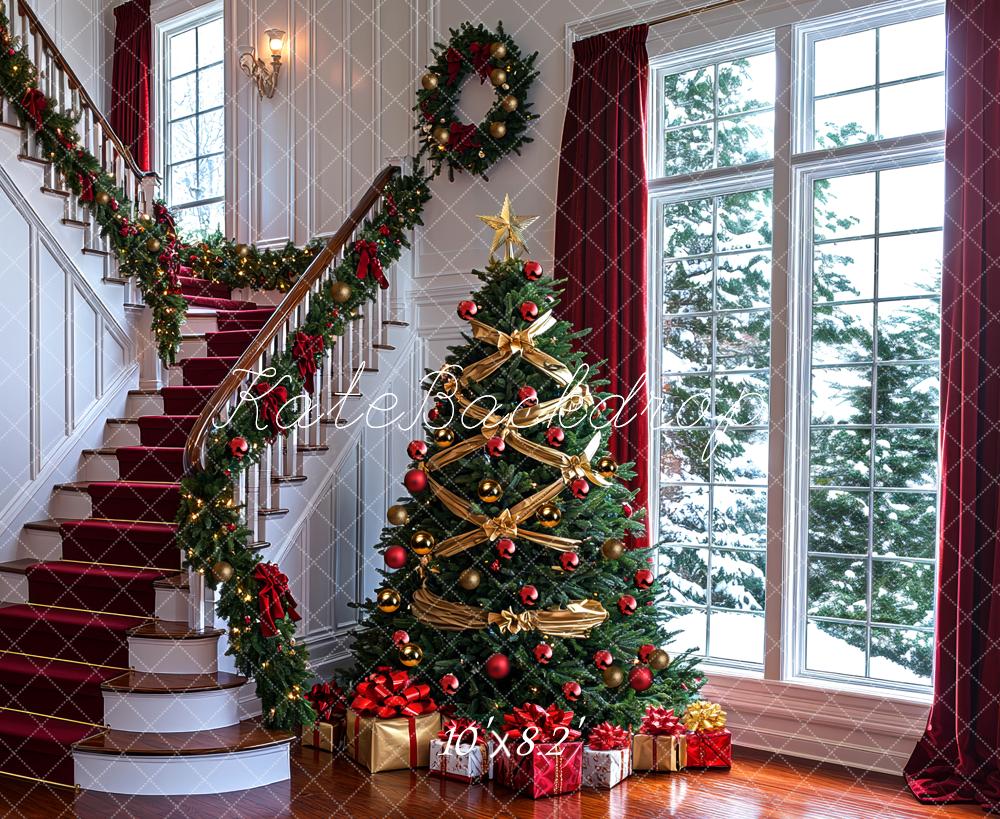 Kate Christmas Tree Staircase Presents Backdrop Designed by Mini MakeBelieve - Image 6