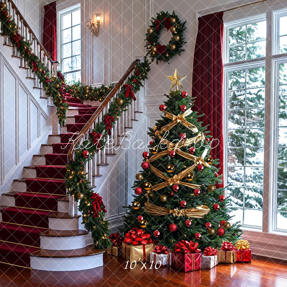 Kate Christmas Tree Staircase Presents Backdrop Designed by Mini MakeBelieve - Image 7