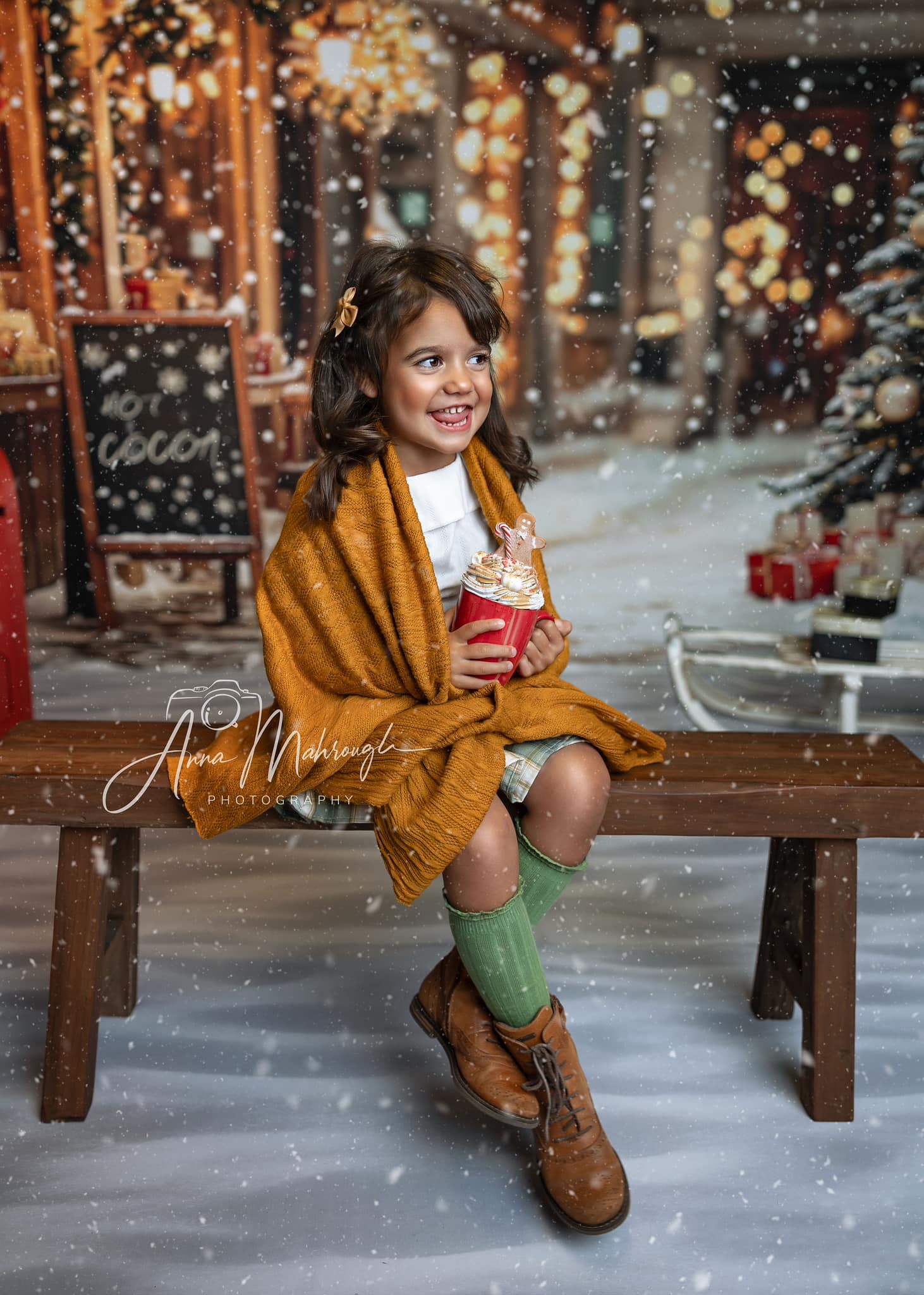 Kate Christmas Tree Street Hot Cocoa Shop Backdrop Designed by Emetselch - Image 10