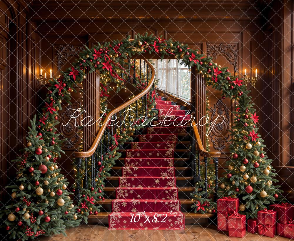 Kate Christmas Tree Vintage Stairs Backdrop Designed by Emetselch - Image 10