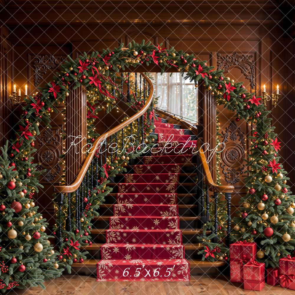 Kate Christmas Tree Vintage Stairs Backdrop Designed by Emetselch - Image 7