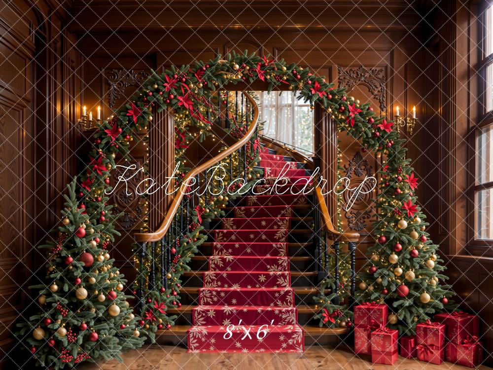 Kate Christmas Tree Vintage Stairs Backdrop Designed by Emetselch - Image 8