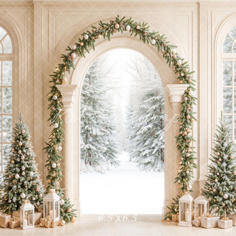 Kate Christmas Tree White Arched Door Backdrop Designed by Emetselch - Image 5