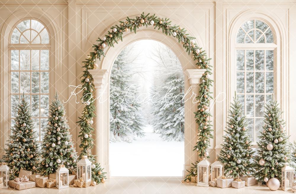 Kate Christmas Tree White Arched Door Backdrop Designed by Emetselch - Image 6