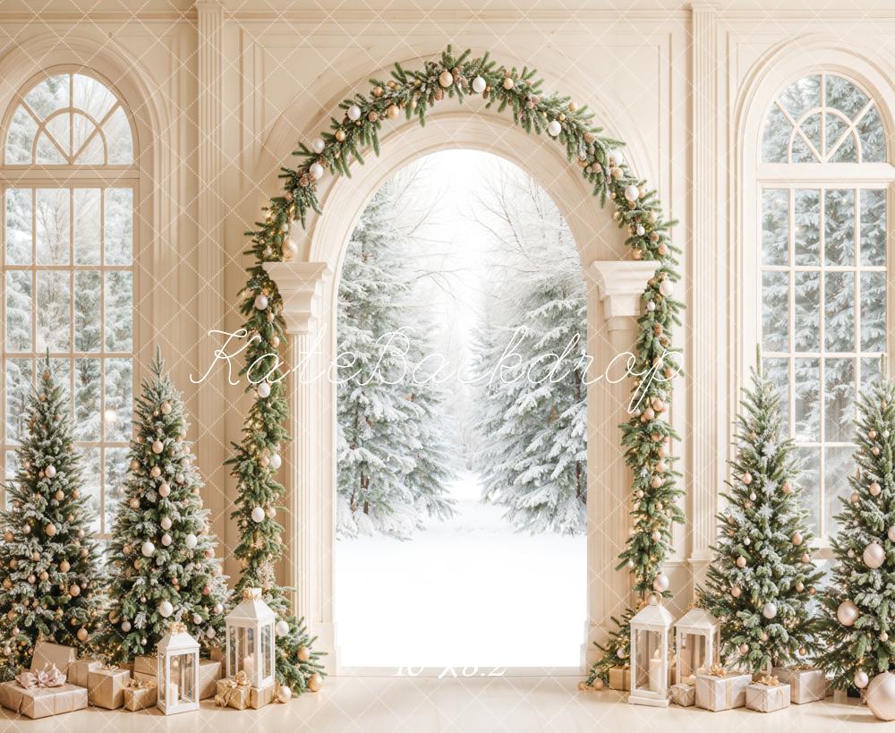Kate Christmas Tree White Arched Door Backdrop Designed by Emetselch - Image 7