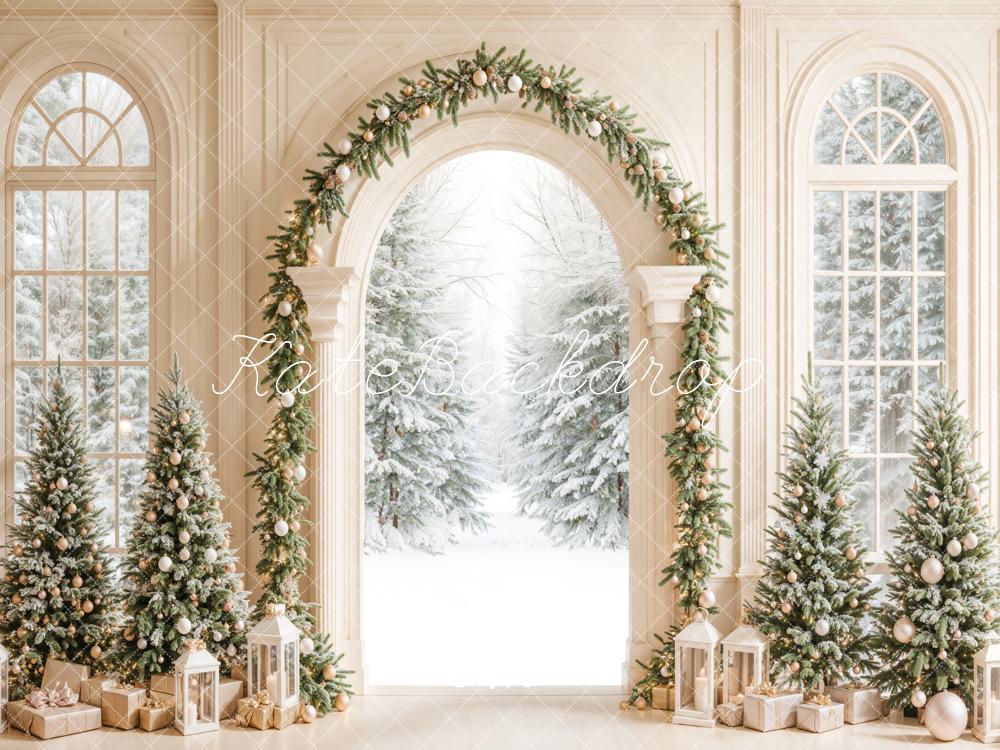 Kate Christmas Tree White Arched Door Backdrop Designed by Emetselch - Image 8
