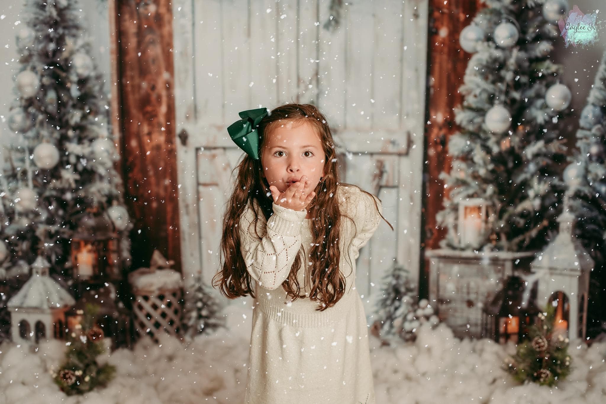 Kate Christmas Tree White Barn Door Backdrop Designed by Emetselch - Image 5