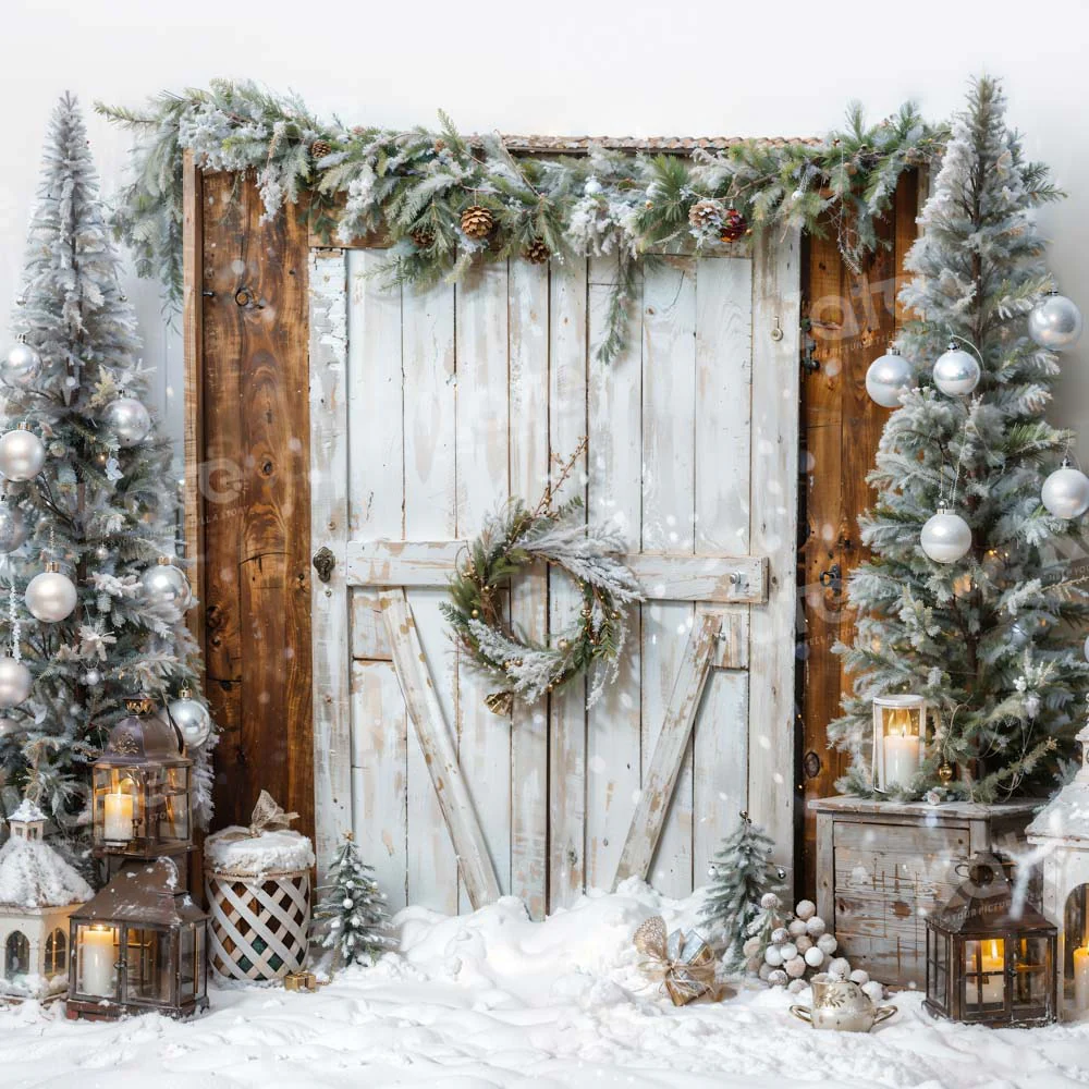 Kate Christmas Tree White Barn Door Backdrop Designed by Emetselch - Image 6