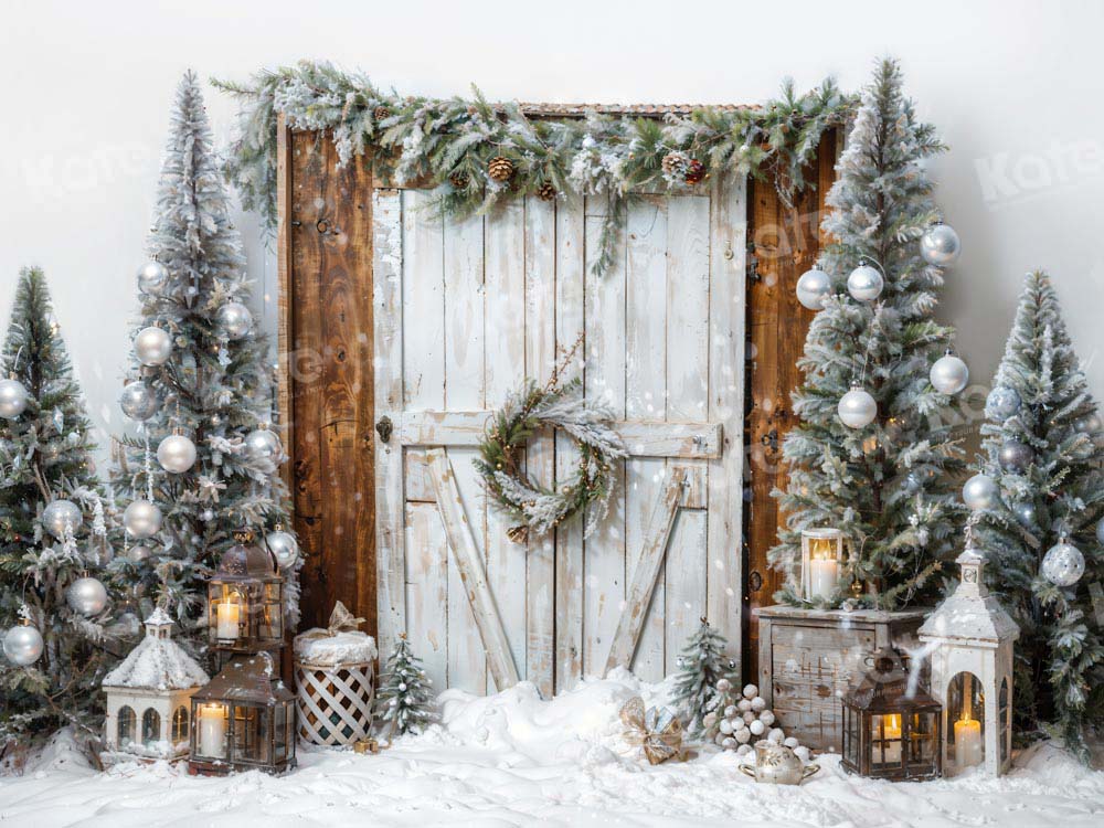 Kate Christmas Tree White Barn Door Backdrop Designed by Emetselch - Image 7