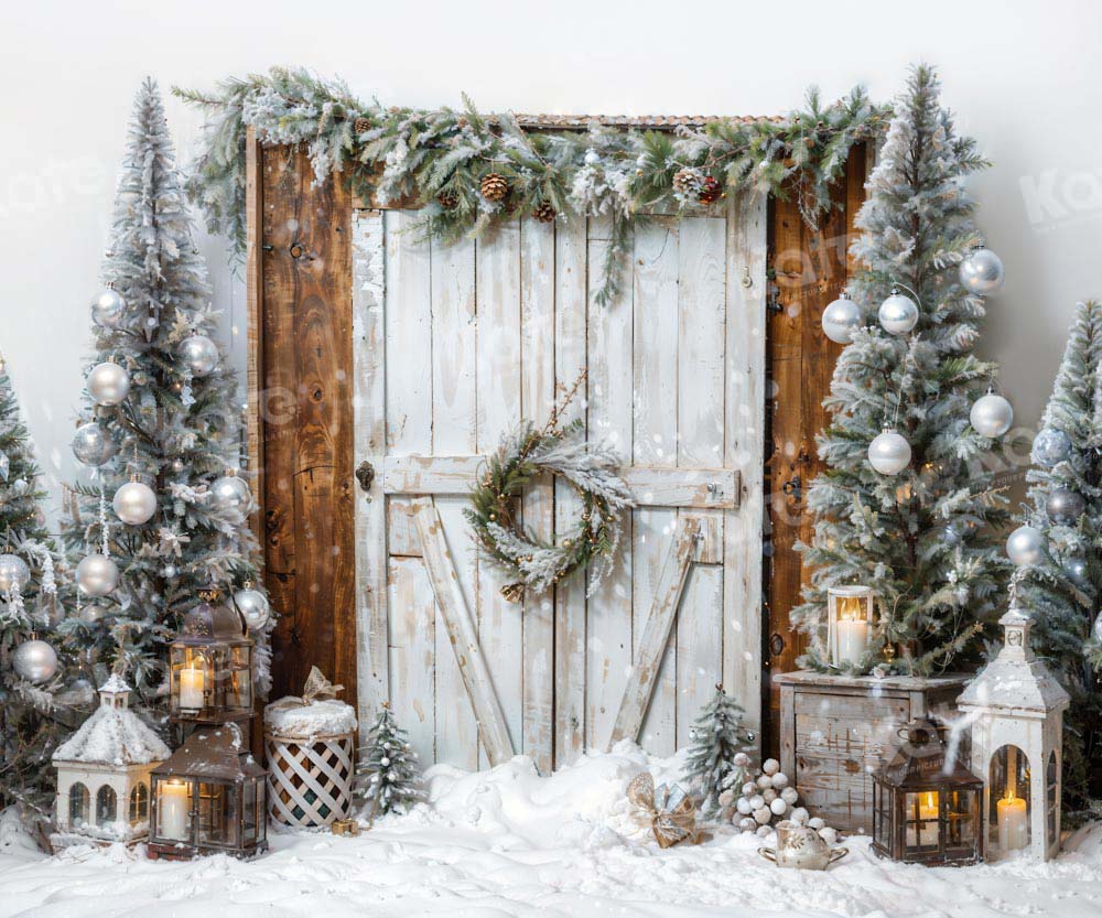 Kate Christmas Tree White Barn Door Backdrop Designed by Emetselch - Image 8