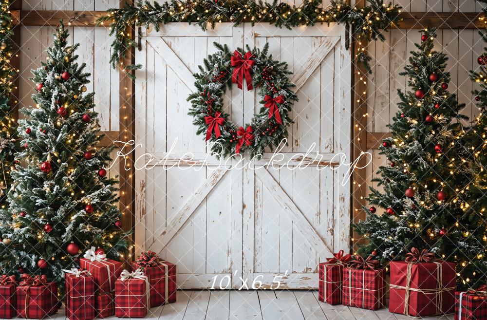 Kate Christmas Tree White Barn Door Backdrop Designed by Emetselch - Image 8
