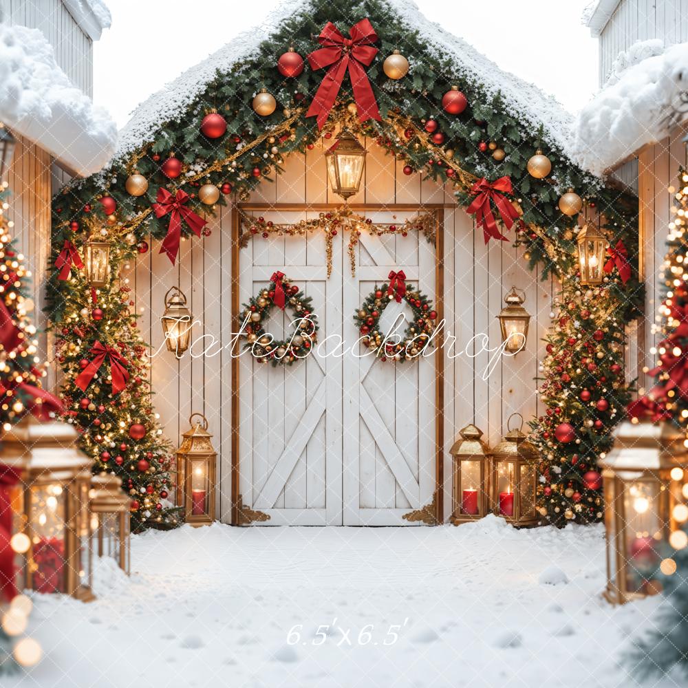 Kate Christmas Tree White Barn Door Backdrop Designed by Emetselch - Image 4