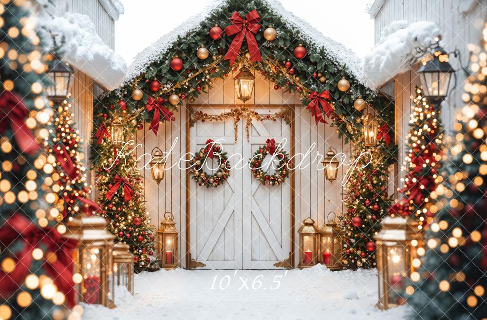 Kate Christmas Tree White Barn Door Backdrop Designed by Emetselch - Image 6