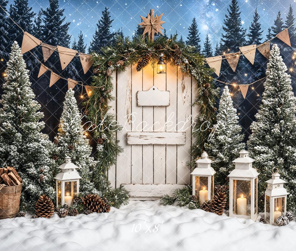 Kate Christmas Tree White Wood Door Backdrop Designed by Emetselch - Image 7