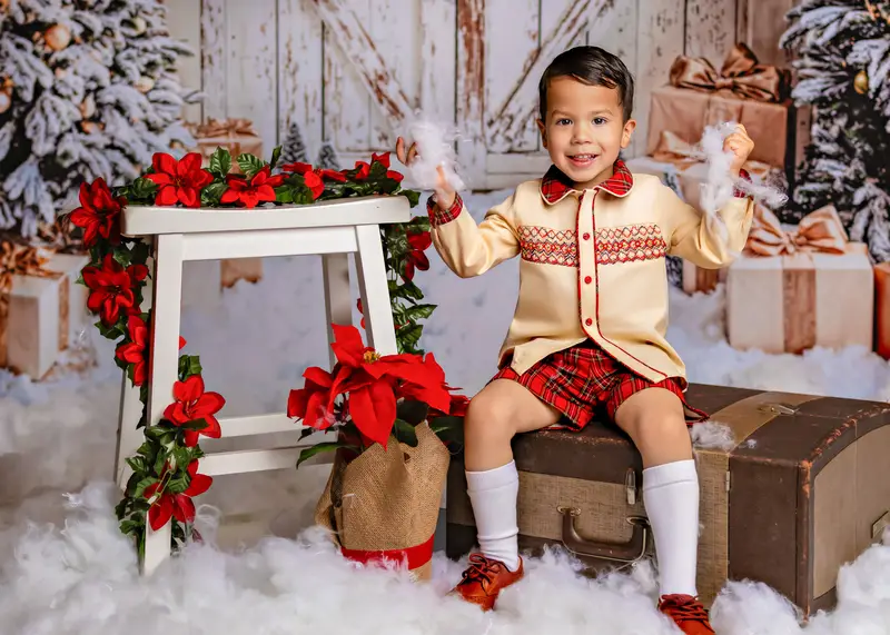 Kate Christmas Tree White Wooden Door Backdrop Designed by Emetselch - Image 3