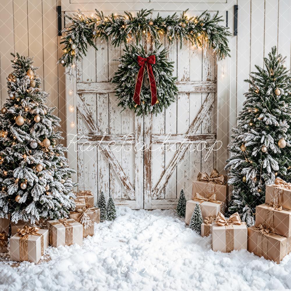 Kate Christmas Tree White Wooden Door Backdrop Designed by Emetselch - Image 4