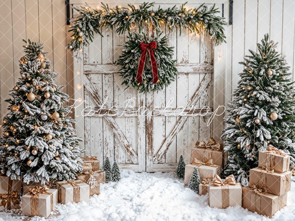 Kate Christmas Tree White Wooden Door Backdrop Designed by Emetselch - Image 5