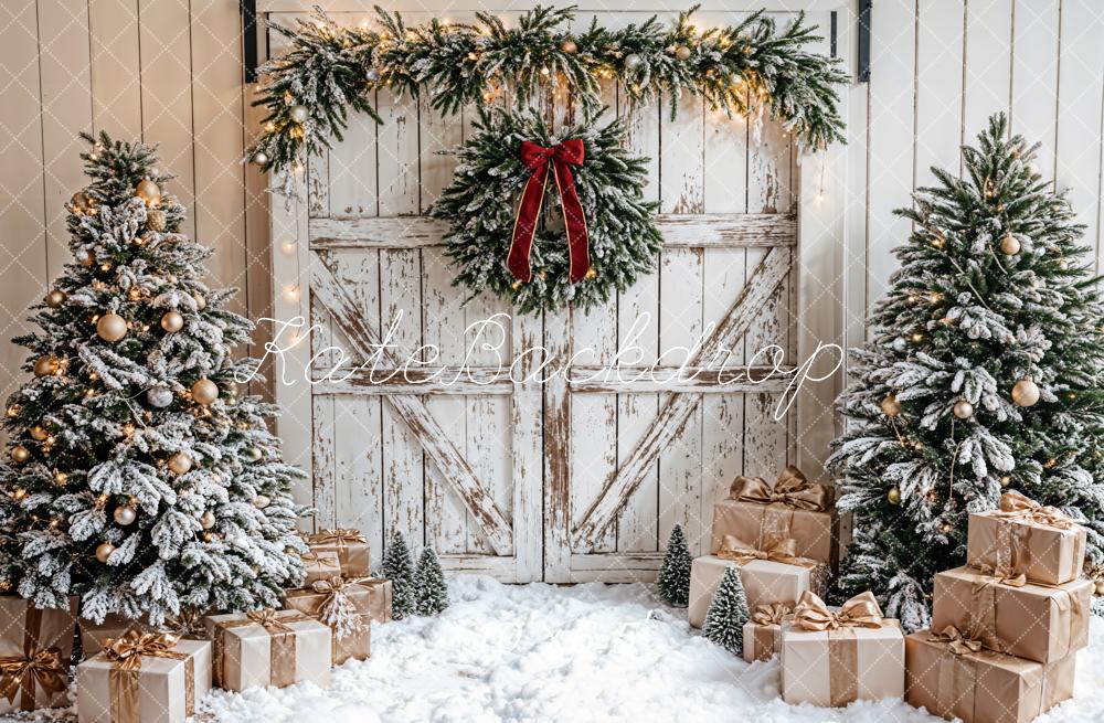 Kate Christmas Tree White Wooden Door Backdrop Designed by Emetselch - Image 6