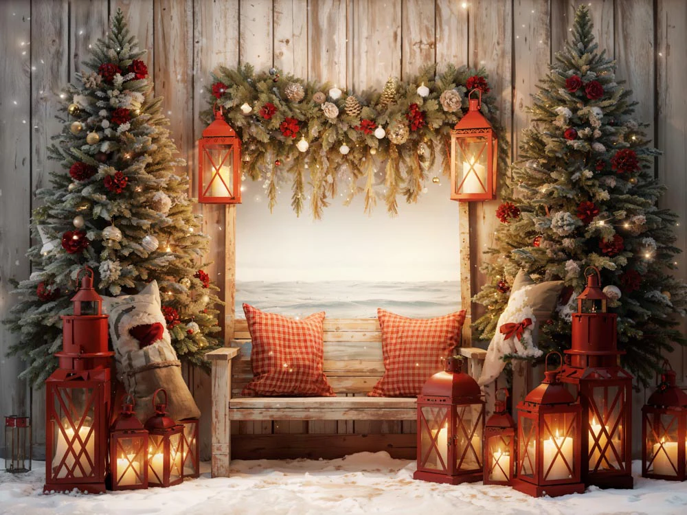 Kate Christmas Tree Window Backdrop Designed by Emetselch - Image 3