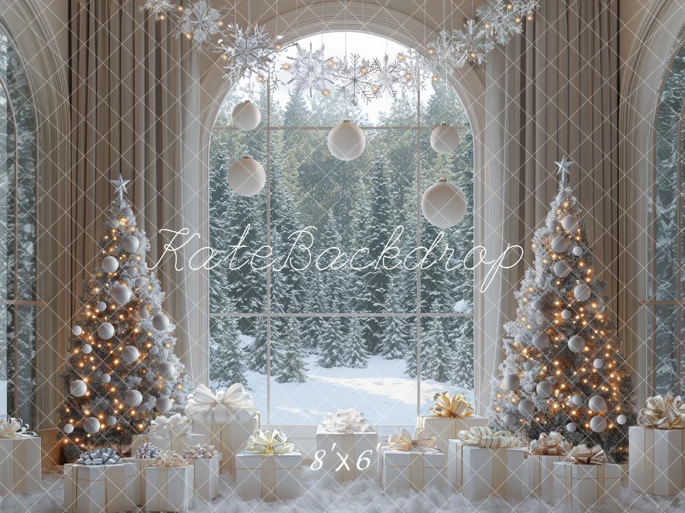 Kate Christmas Tree Window Winter Snow Backdrop Designed by Mini MakeBelieve - Image 3