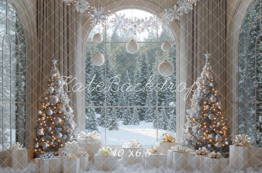 Kate Christmas Tree Window Winter Snow Backdrop Designed by Mini MakeBelieve - Image 4