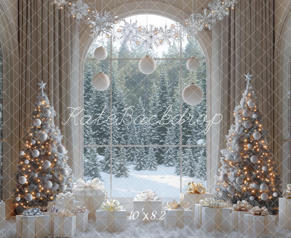 Kate Christmas Tree Window Winter Snow Backdrop Designed by Mini MakeBelieve - Image 5