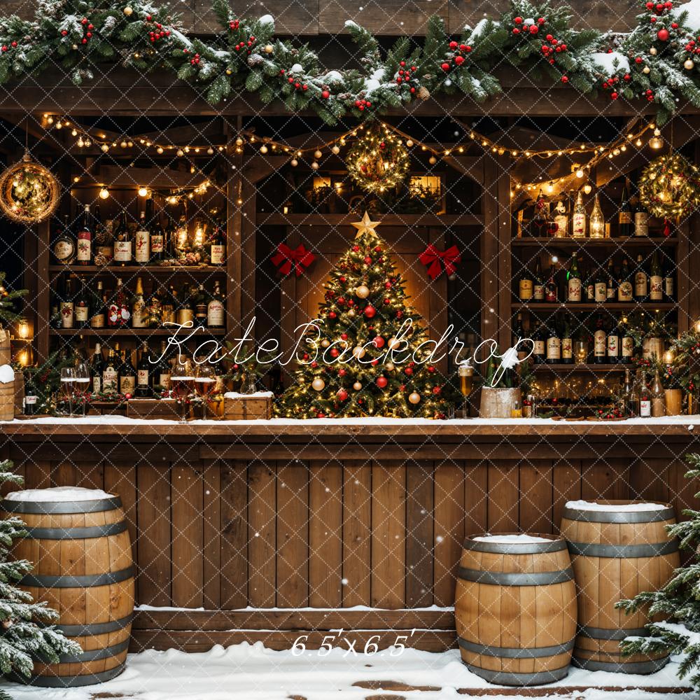 Kate Christmas Tree Wine Shop Snow Backdrop Designed by Emetselch - Image 2