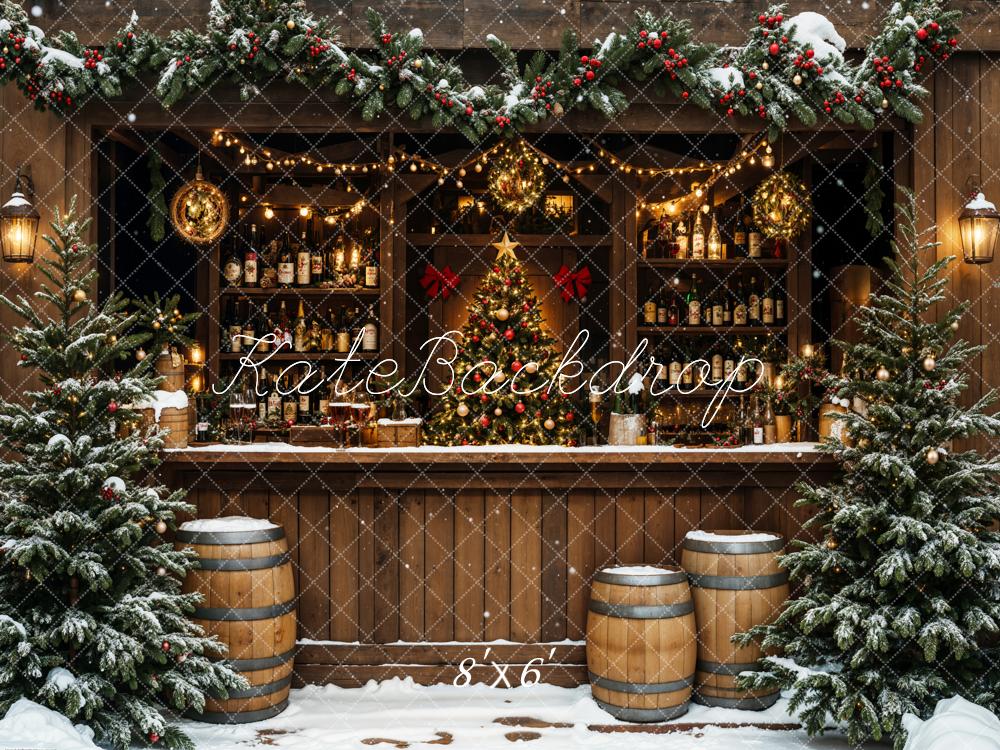 Kate Christmas Tree Wine Shop Snow Backdrop Designed by Emetselch - Image 3