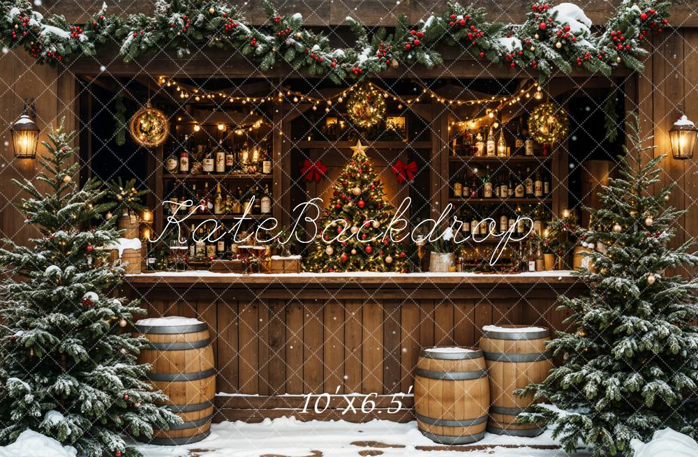 Kate Christmas Tree Wine Shop Snow Backdrop Designed by Emetselch - Image 4