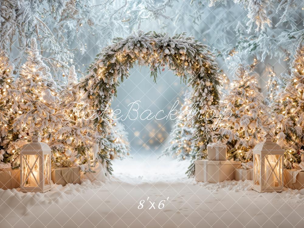 Kate Christmas Tree Winter Snow Arch Backdrop Designed by Emetselch - Image 3