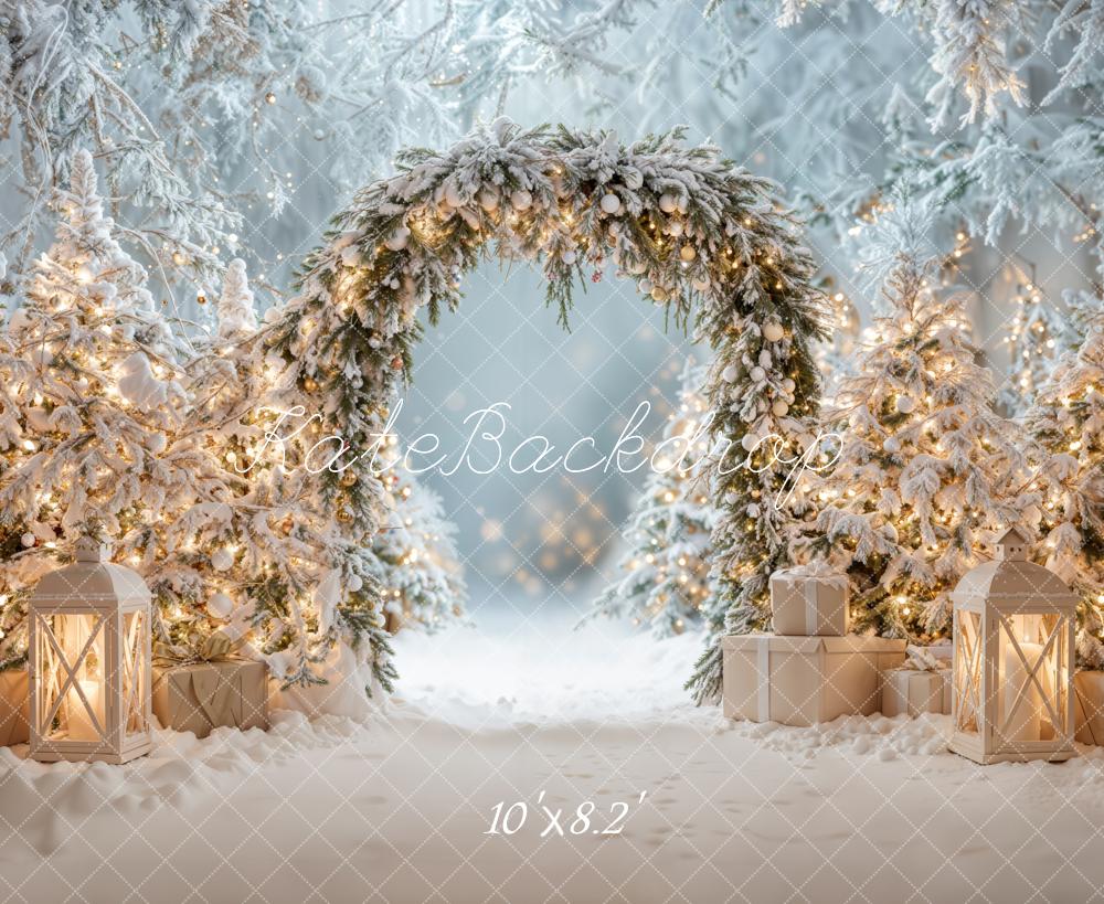 Kate Christmas Tree Winter Snow Arch Backdrop Designed by Emetselch - Image 5