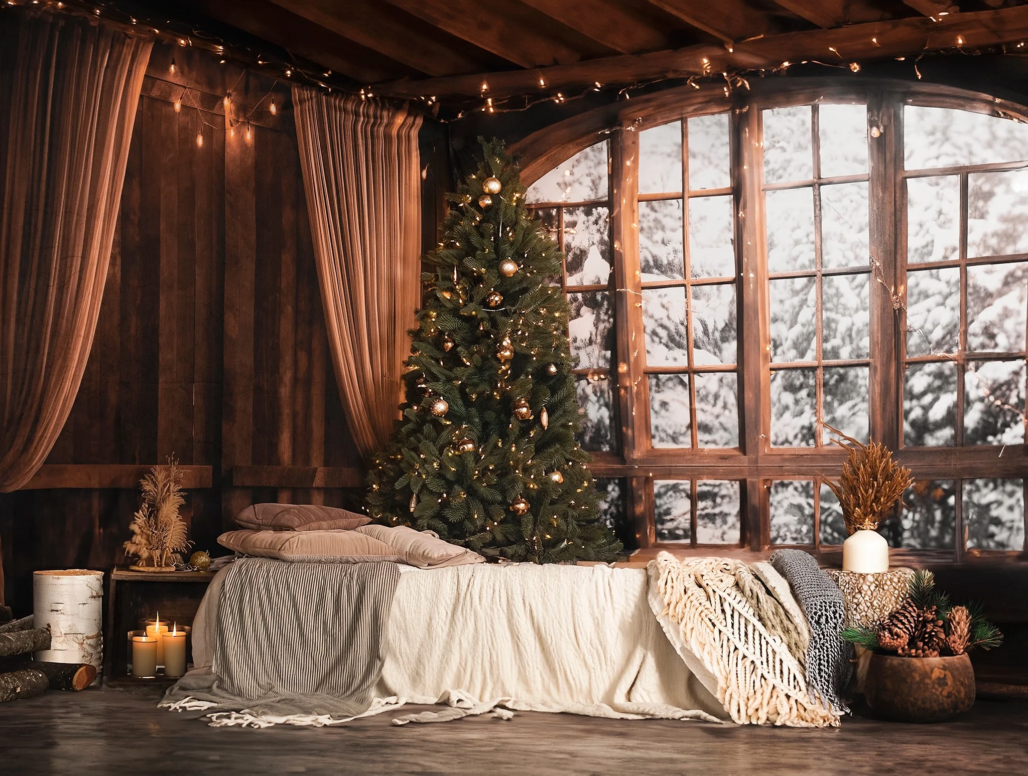 Kate Christmas Tree Winter Snow Wood Room Set - Image 3