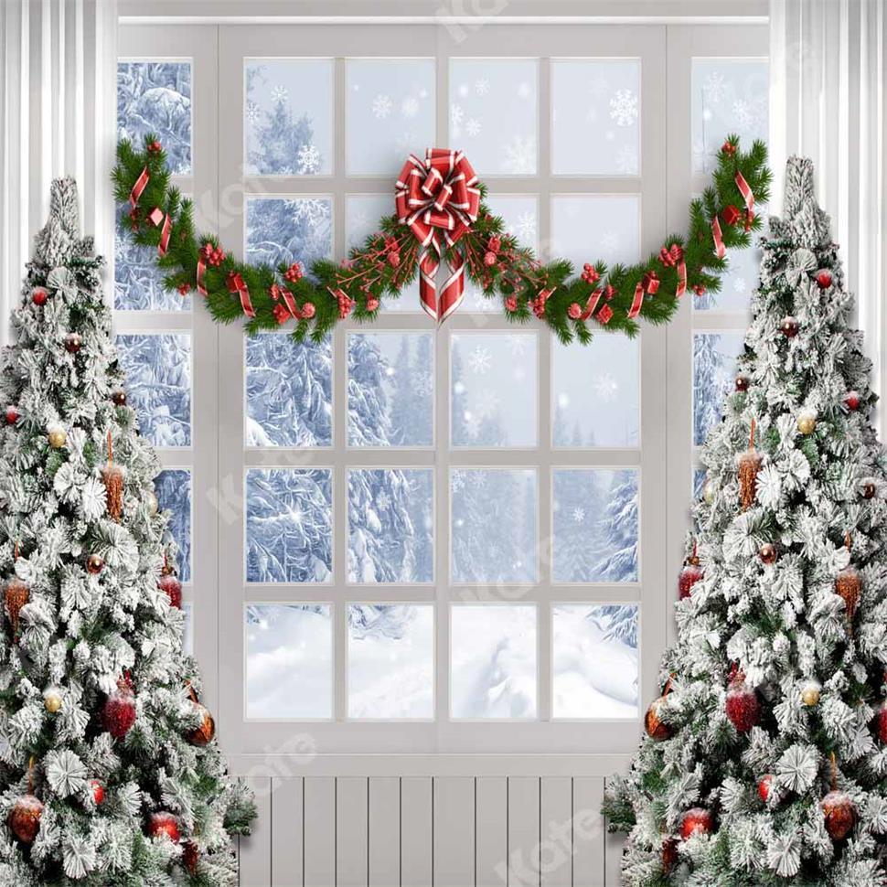 Kate Christmas Tree Winter White Window Backdrop Designed by Chain Photography - Image 5