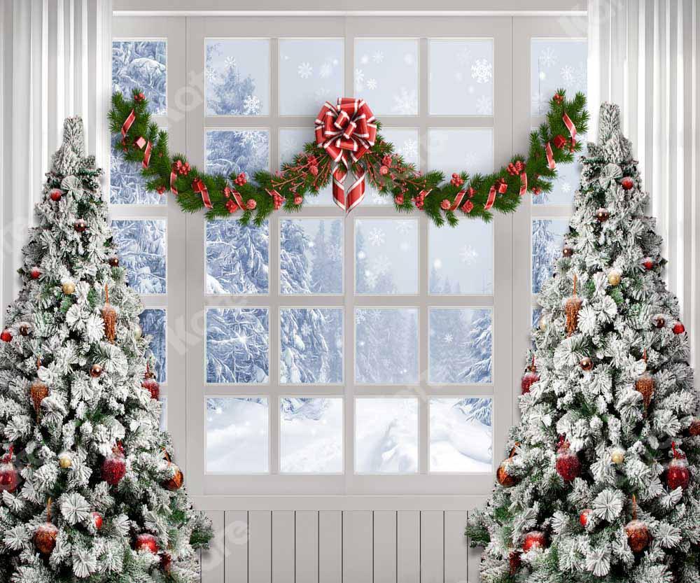 Kate Christmas Tree Winter White Window Backdrop Designed by Chain Photography - Image 6