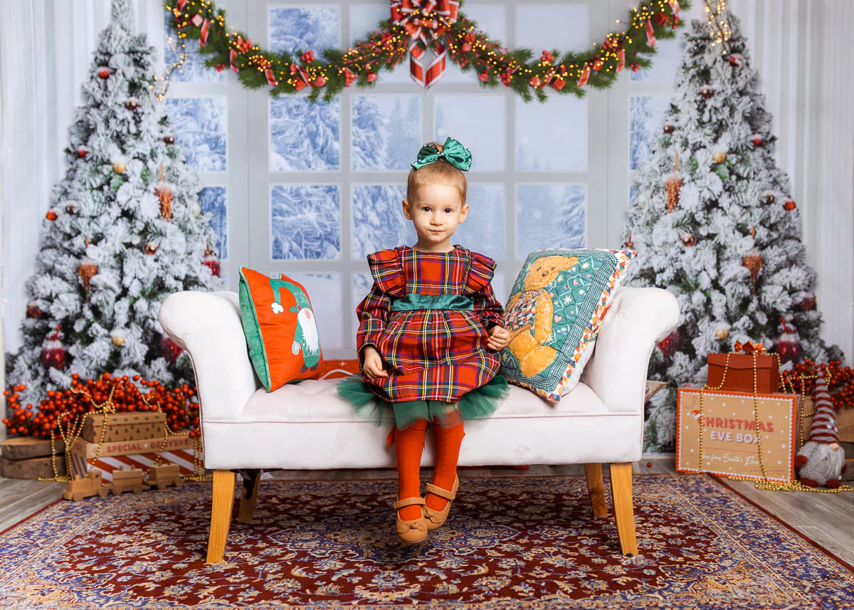 Kate Christmas Tree Winter White Window Backdrop Designed by Chain Photography - Image 7