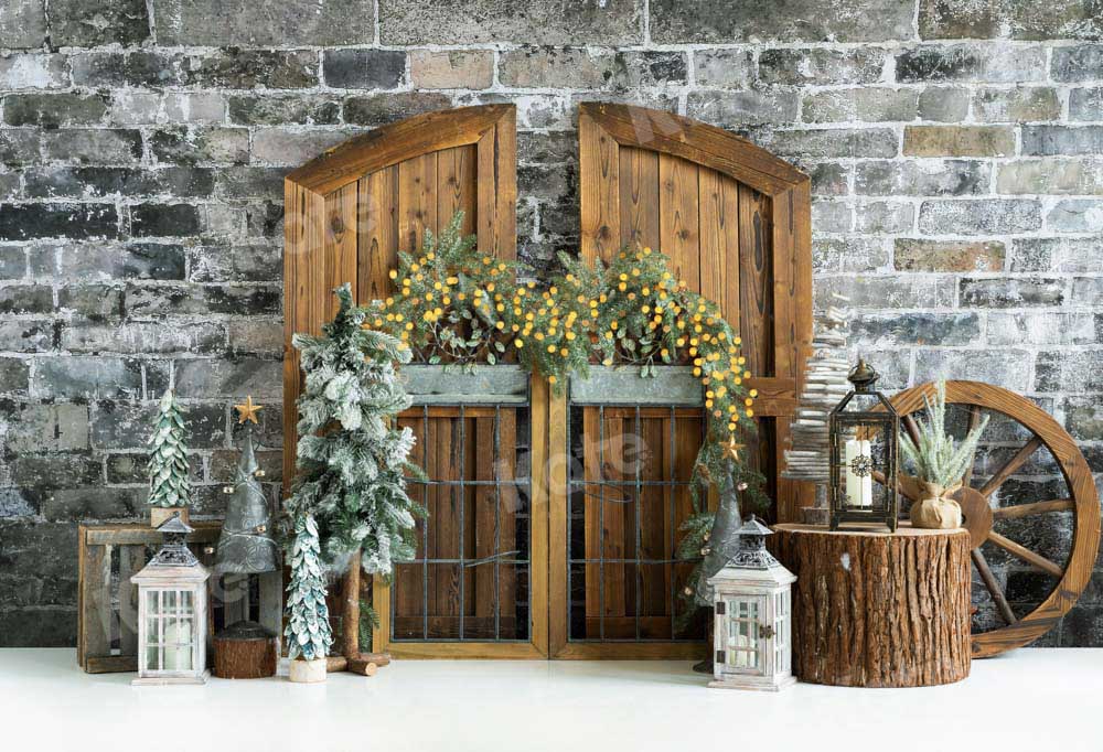 Kate Christmas Tree Wood Barn Door Backdrop Designed by Emetselch - Image 2