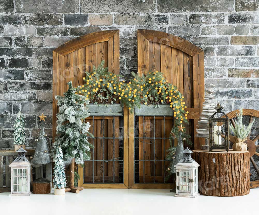 Kate Christmas Tree Wood Barn Door Backdrop Designed by Emetselch - Image 4