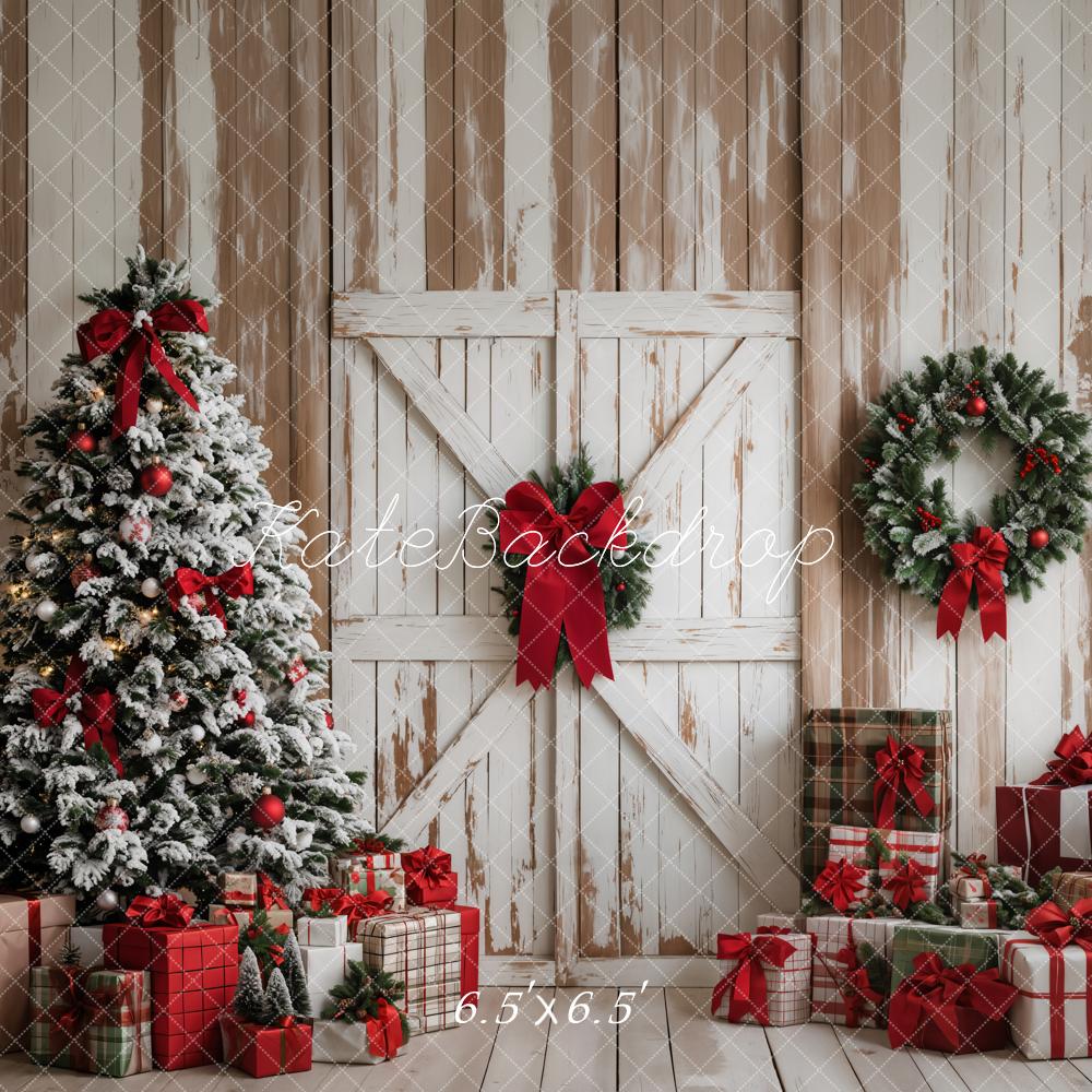 Kate Christmas Tree Wood Door Gifts Backdrop Designed by Emetselch - Image 2