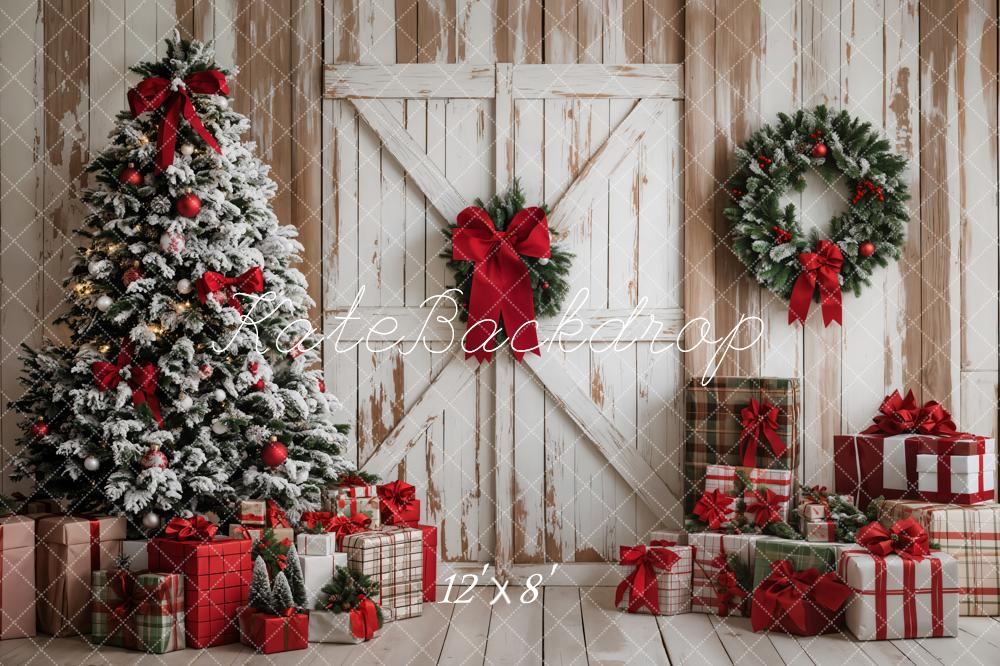 Kate Christmas Tree Wood Door Gifts Backdrop Designed by Emetselch - Image 7