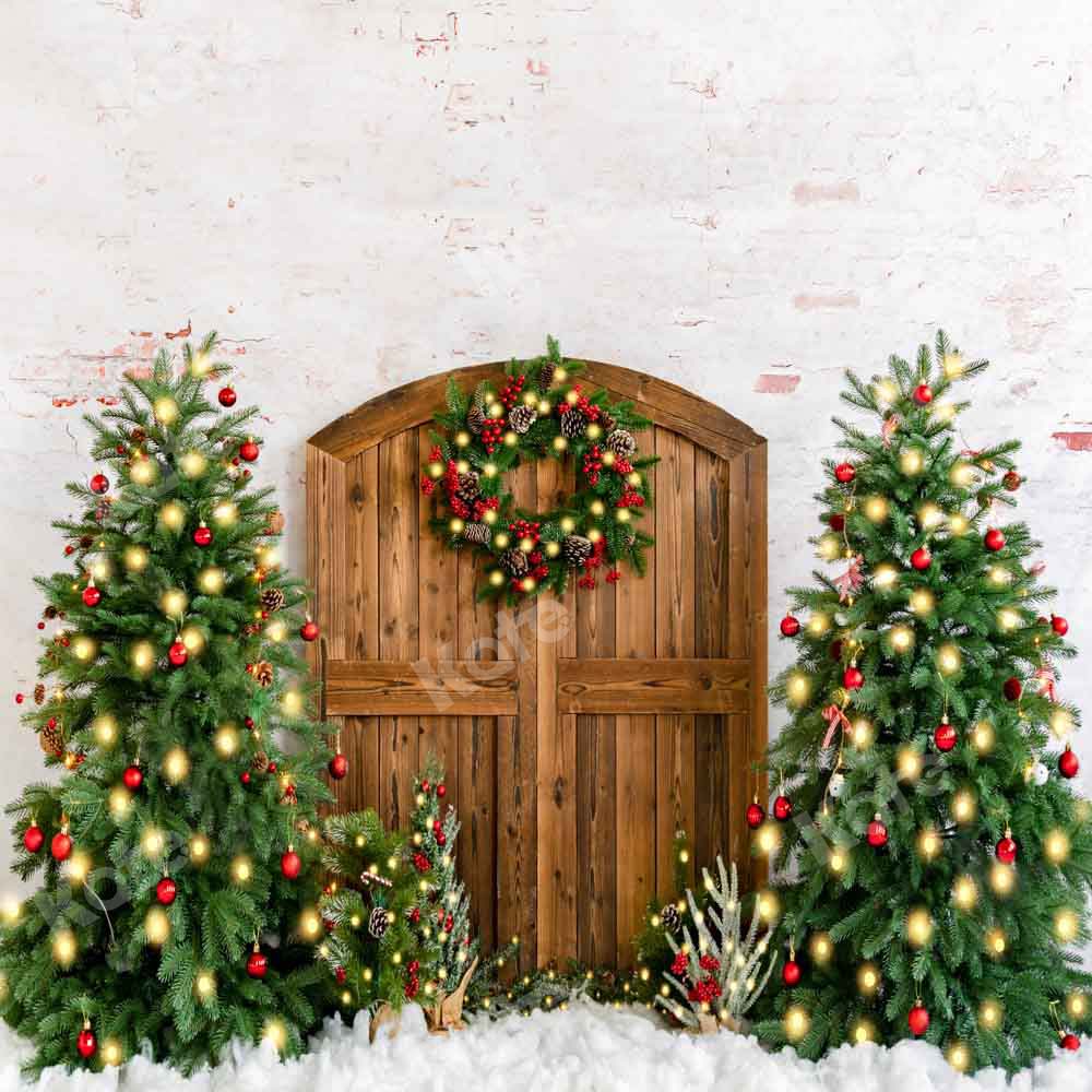 Kate Christmas Tree Wreath Barn Door Backdrop Designed by Emetselch - Image 10
